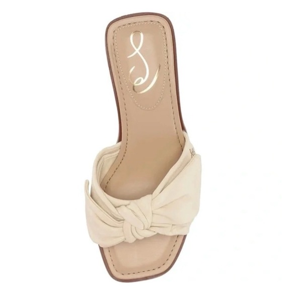 SAM EDELMAN Women's Darcie Ivory LEATHER Bow Kitten Heels Sandals Size 8.5 NWT - Picture 3 of 11